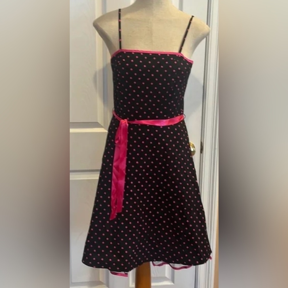 Pulse Black and Pink Polka Dot prom Dress size large